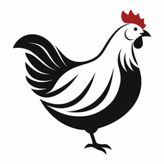 rooster isolated on white background Heron in flight  Vector Illustration 