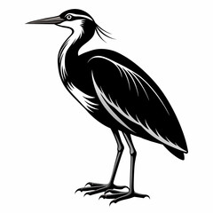 heron silhouette isolated on white heron on a white background   Vector Illustration 