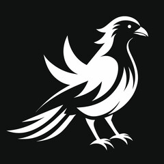 silhouette of a rooster   Vector Illustration