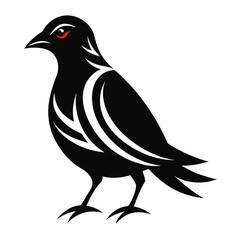 black and white bird   Vector Illustration