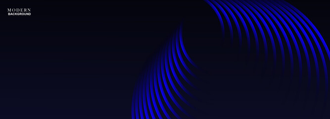 Dark blue abstract background with glowing geometric lines. Modern shiny blue lines pattern. Futuristic technology concept abstract wave dark background. vector illustration.