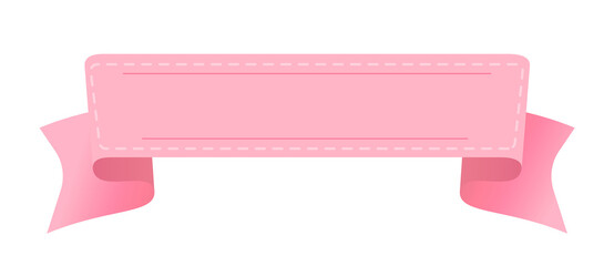 PNG Ribbon sticker, pink banner on transparent background