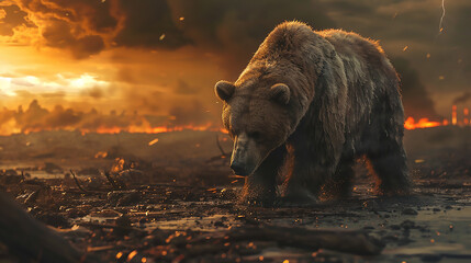an surreal image representing bear market
