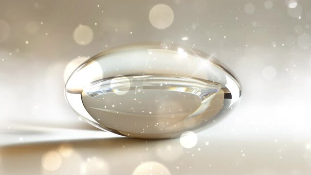 realistic render of an elongated ellipsoid shape prism. seamless looping overlay 4k virtual video animation background