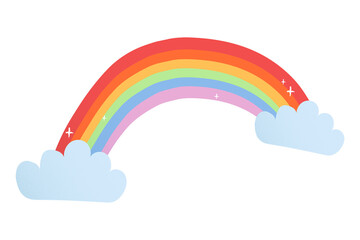 Rainbow png sticker, cute weather transparent clipart