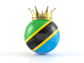 Tanzania flag soccer ball with crown