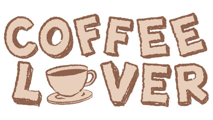 Png coffee lover sticker typography