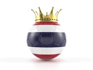 Thailand flag soccer ball with crown