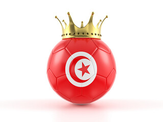 Tunisia flag soccer ball with crown