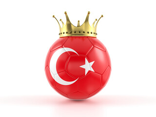 Turkey flag soccer ball with crown