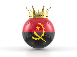 Angola flag soccer ball with crown