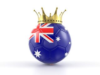 Australia flag soccer ball with crown
