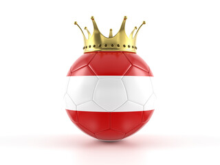 Austria flag soccer ball with crown