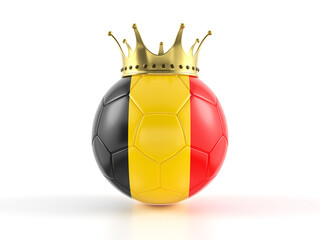 Belgium flag soccer ball with crown