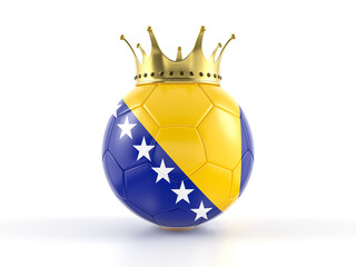 Bosnia flag soccer ball with crown