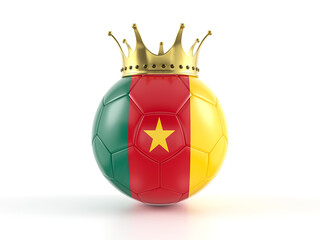 Cameroon flag soccer ball with crown