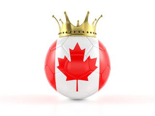 Canada flag soccer ball with crown