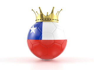 Chile flag soccer ball with crown