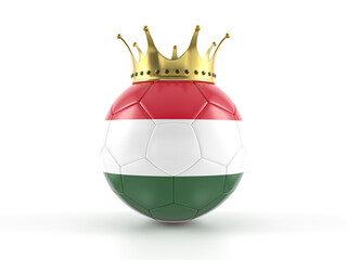 Hungary flag soccer ball with crown