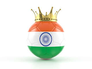 India flag soccer ball with crown
