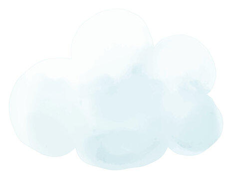 PNG Watercolor Cloud Clip Art, Cute Hand Drawn Illustration