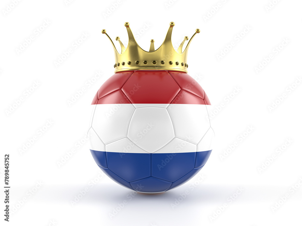 Wall mural netherlands flag soccer ball with crown