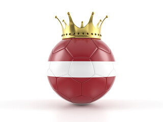 Latvia flag soccer ball with crown