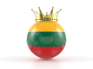 Lithuania flag soccer ball with crown