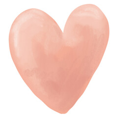 PNG watercolor heart clip art, cute hand drawn illustration