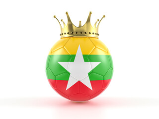 Myanmar flag soccer ball with crown
