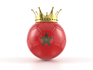 Morocco flag soccer ball with crown
