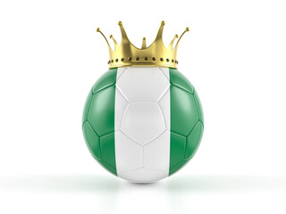 Nigeria flag soccer ball with crown