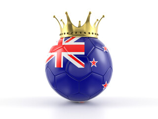 New Zealand flag soccer ball with crown