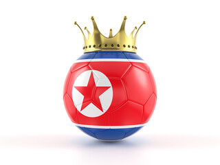 North Korea flag soccer ball with crown