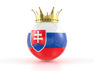 Slovakia flag soccer ball with crown