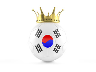 South Korea flag soccer ball with crown