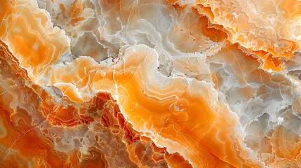 Abstract rock and marble pattern in orange and brown, resembling agate or onyx. This textured...