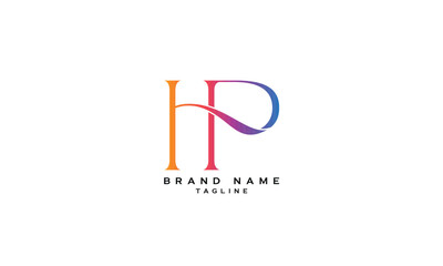 HP, PH, Abstract initial monogram letter alphabet logo design