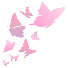 Butterfly png sticker, pink beautiful gradient flat clipart