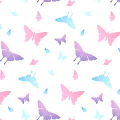 Fototapeta na wymiar Butterfly png pattern, transparent background pastel purple animal illustration