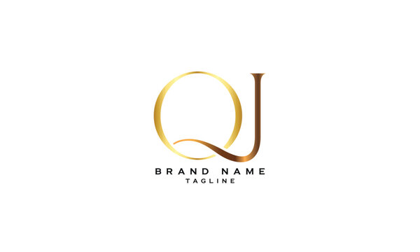 QJ, JQ, Abstract initial monogram letter alphabet logo design