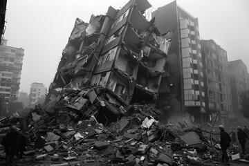 Remnants of a Collapsed Building in Urban Area