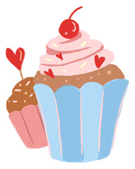 Cupcake PNG clipart, cute bakery icon