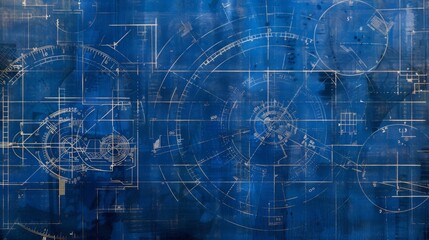 Blueprint craft texture as DIY background, copy and text space, 16:9
