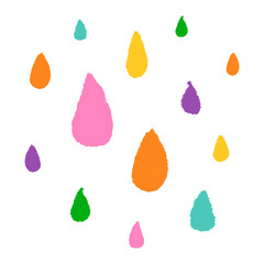 Rain PNG sticker in funky doodle style