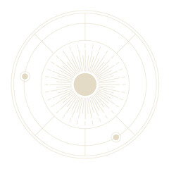 Celestial art png sticker, beige aesthetic sun, galaxy illustration