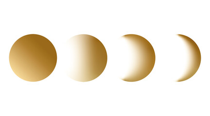 Moon phases png sticker, aesthetic gold astronomy image