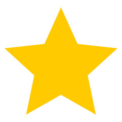 Star png shape sticker, yellow flat clipart