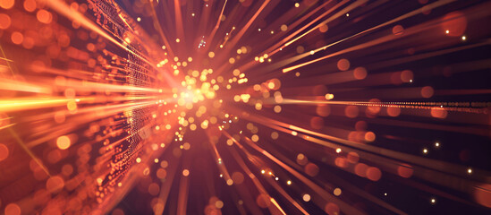 Digital technology background with explosion zoom ray, big data future technology concept illustration