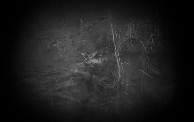 Old wall texture cement dark black gray background abstract grey color design are light with white...